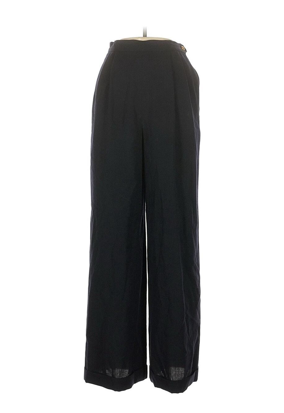 VTG Ralph Lauren Country Black High Waist Wide Leg Wool Pants 2